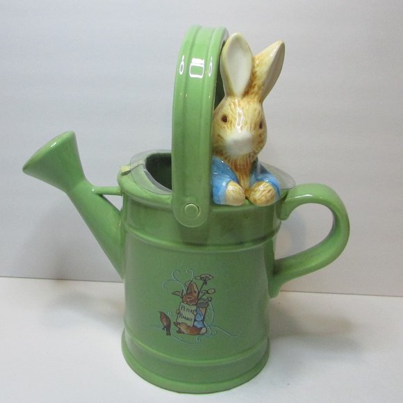 vintage Beatrix Potter Teleflora Peter Rabbit Watering Can vase holder spring - Picture 1 of 11